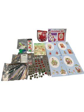 Holly Jolly Craft Christmas Scrapbooking Sticker Ribbon Charm 4 Sheets Cut-Outs